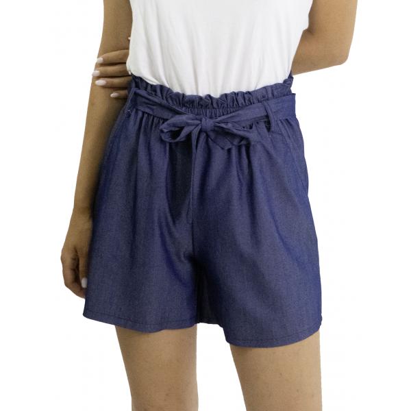 Shorts in denim leggero con fiocco "Marta"